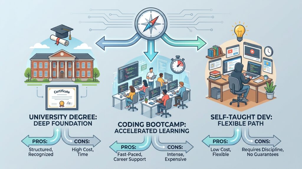 Self-Taught vs Degree vs Bootcamp