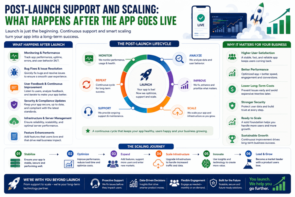 Post-Launch Support and Scaling What Happens After the App Goes Live