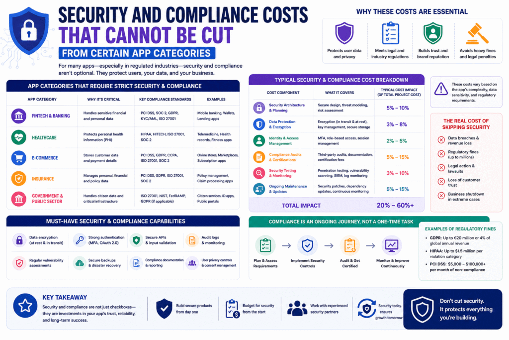 Security and Compliance Costs That Cannot Be Cut From Certain App Categories