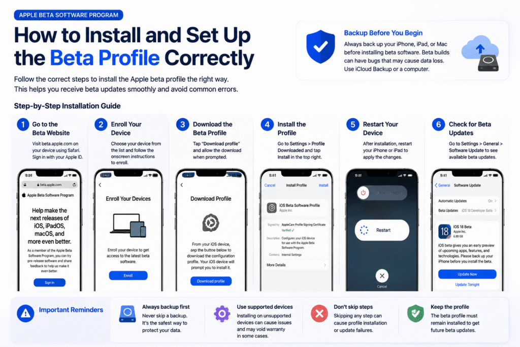 How to Install and Set Up the Beta Profile Correctly