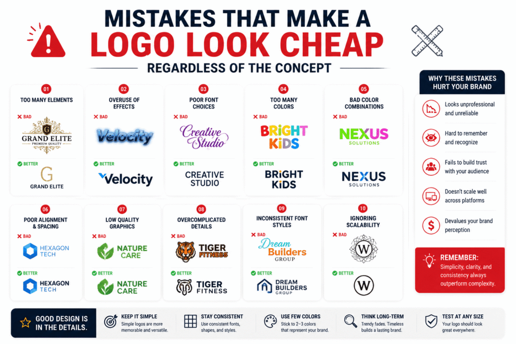 Mistakes That Make a Logo Look Cheap Regardless of the Concept