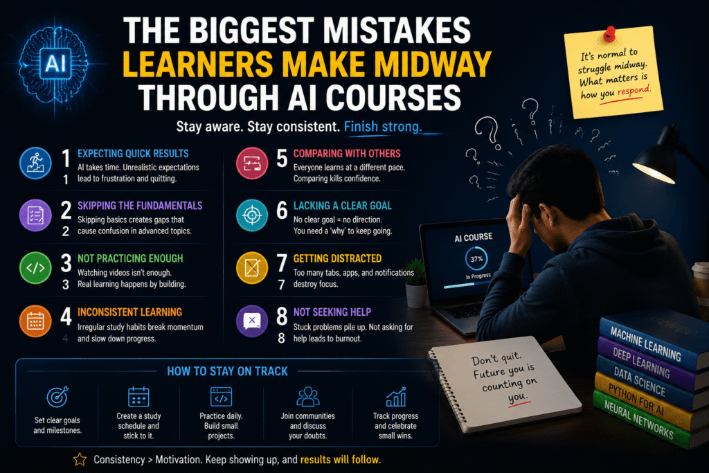 The Biggest Mistakes Learners Make Midway Through AI Courses