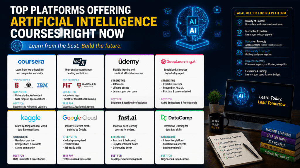 Top Platforms Offering Artificial Intelligence Courses Right Now