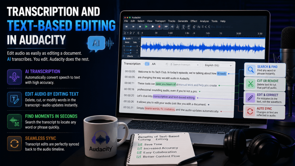 Transcription and Text-Based Editing in Audacity