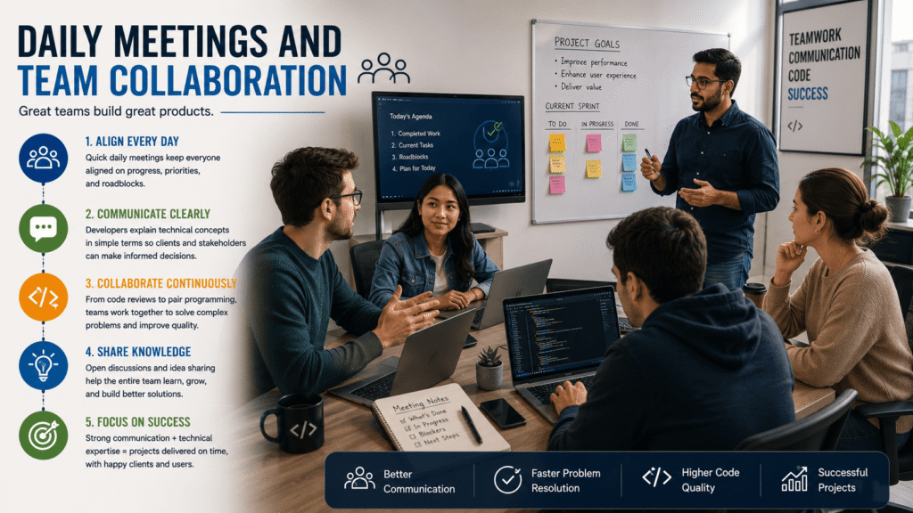 Daily Meetings and Team Collaboration