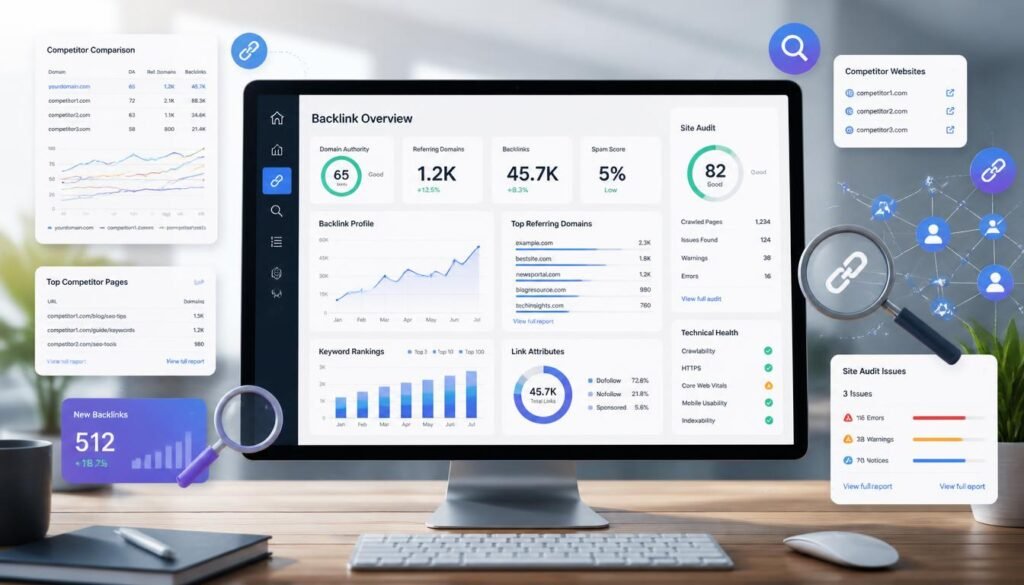 Backlink Analysis, Competitor Research, and Site Audits