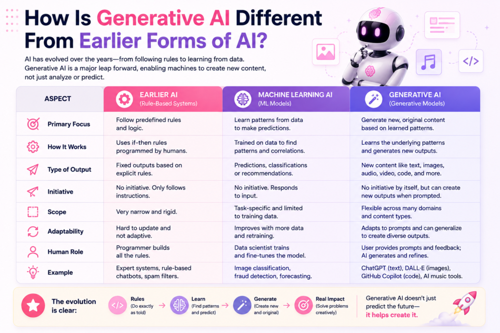 How Is Generative AI Different From Earlier Forms of AI?