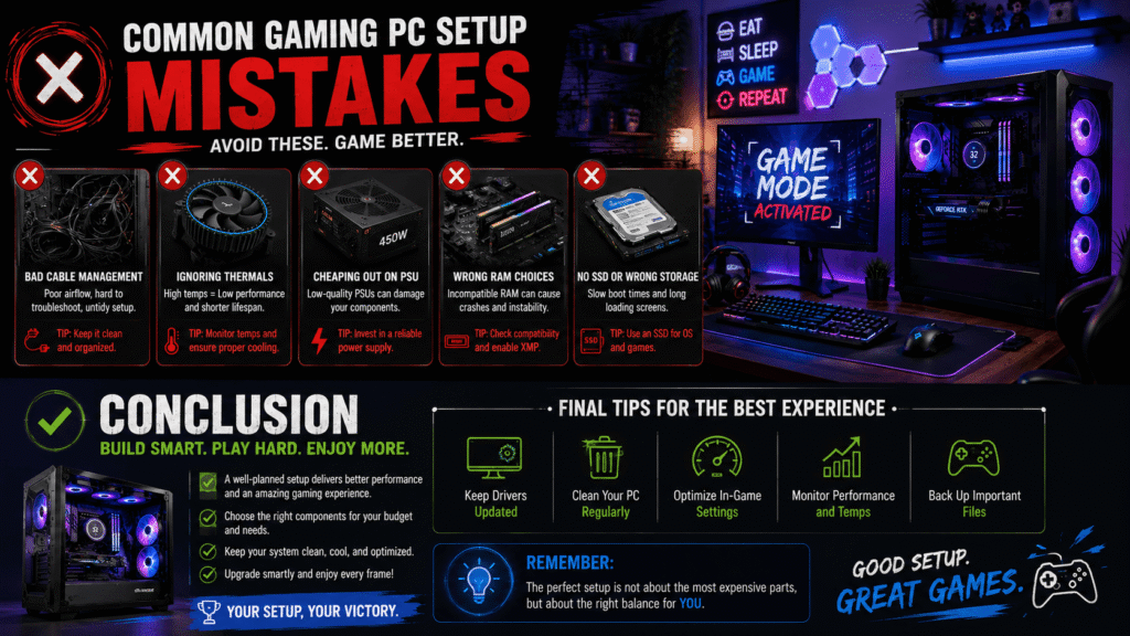Common Gaming PC Setup Mistakes and Conclusion